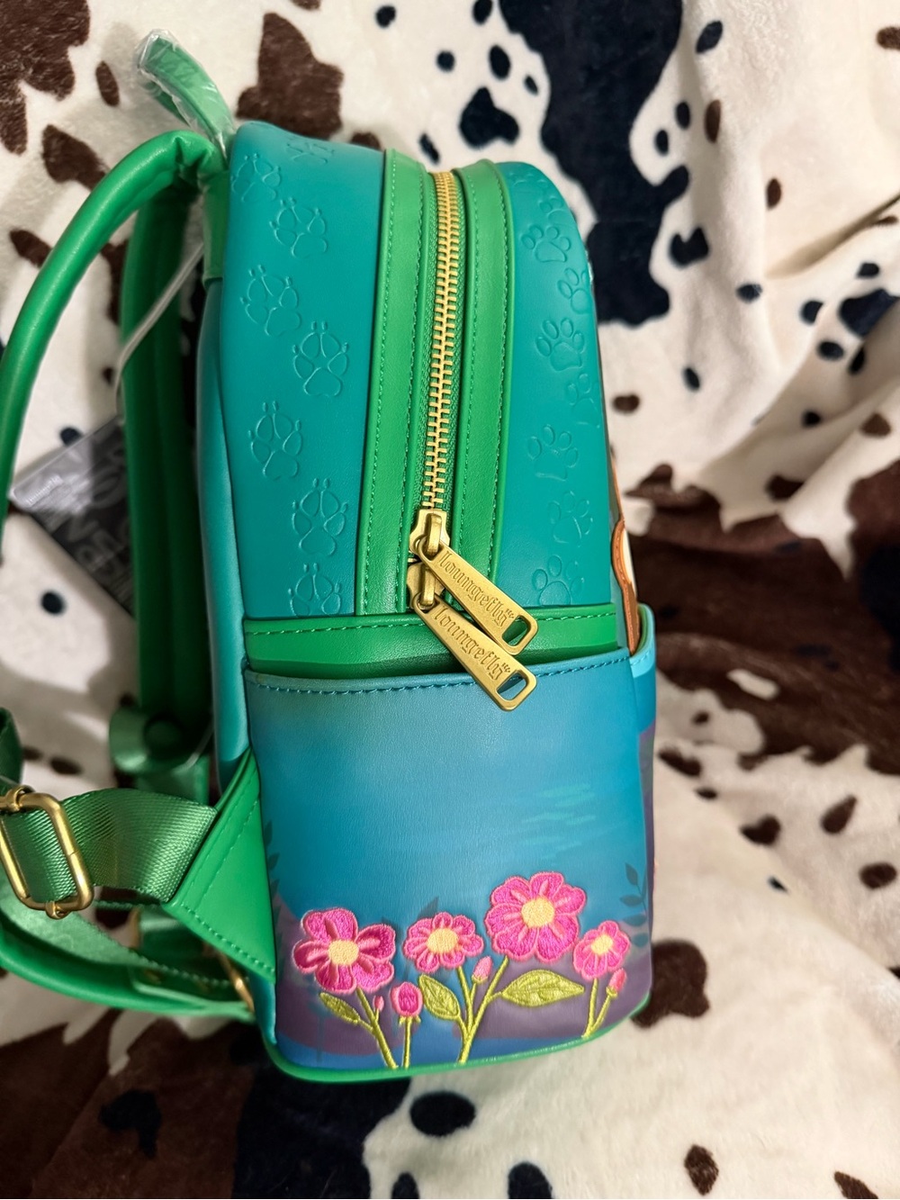 Loungefly Teal fox and hound Woodland Mini Backpack - Picture 5 of 6